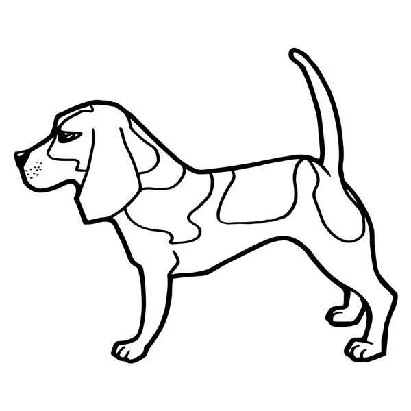 塗り絵のおかしい犬の漫画イラスト — ストックベクタ