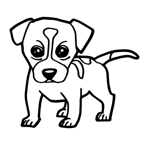 Desenhos animados ilustração de cão engraçado para colorir livro — Vetor de Stock