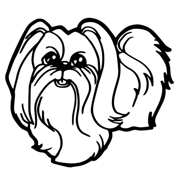 Desenhos animados ilustração de cão engraçado para colorir livro — Vetor de Stock
