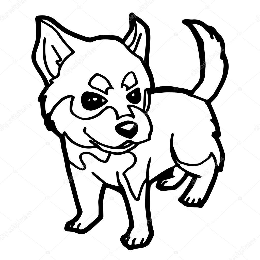 Immagine del cane dei cartoni animati da colorare pagina isolata sul vettore bianco — Vettoriali di attaphongw