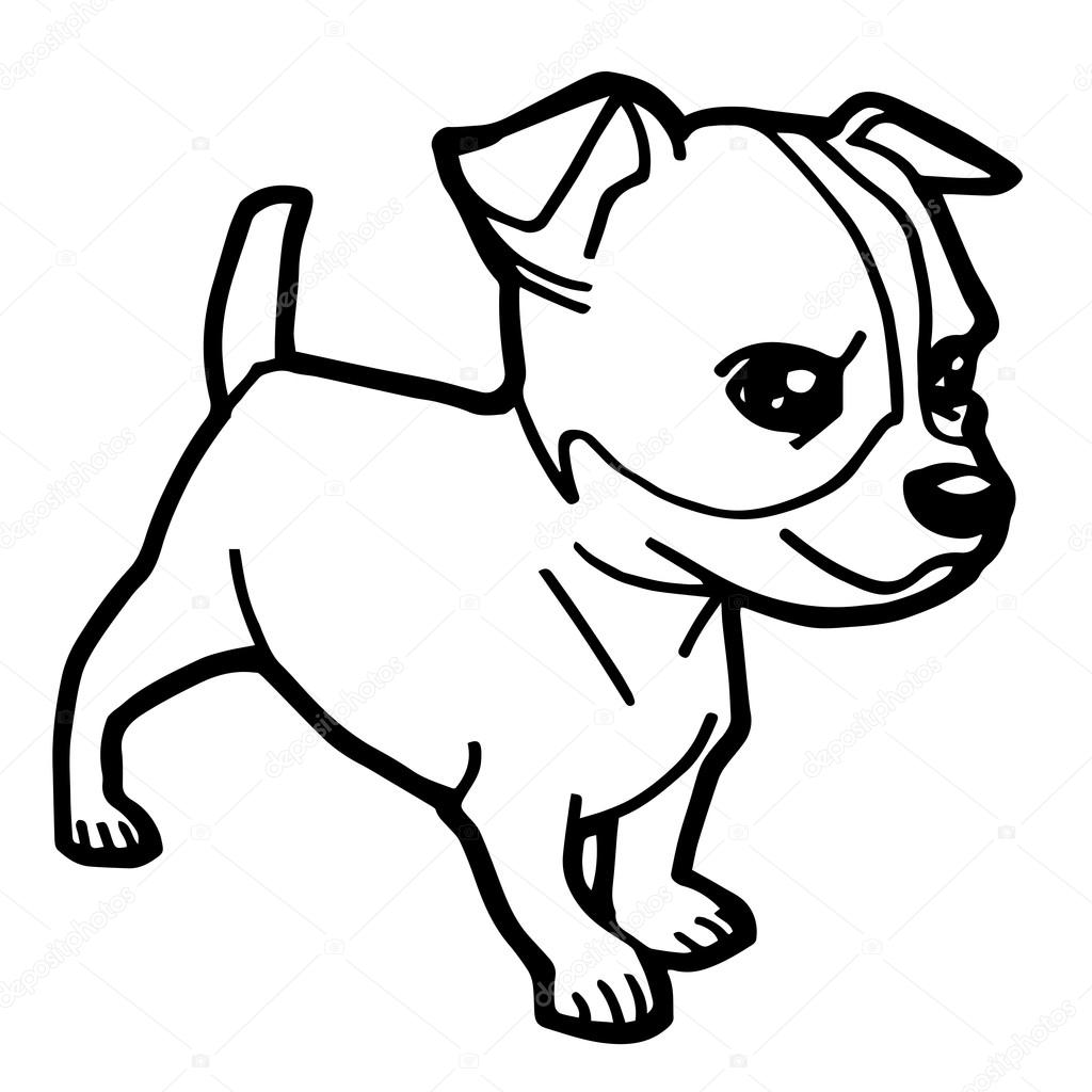 Immagine del cane dei cartoni animati da colorare pagina isolata sul vettore bianco — Vettoriali di attaphongw