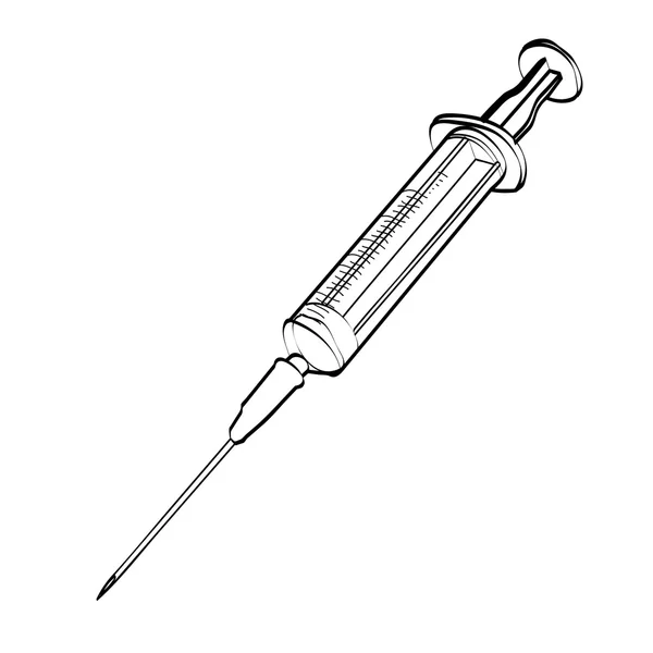 Injekční stříkačka izolovaných na bílém vektor — Stockový vektor