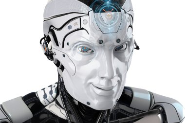 Robot yüz fütüristik yüksek Detaylı