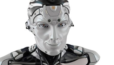 Robot yüz fütüristik yüksek Detaylı