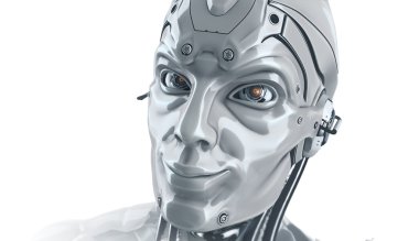 Robot yüz fütüristik yüksek Detaylı