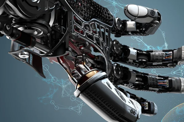 Mecanismo de brazo robótico de primer plano — Foto de Stock