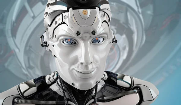 Futuristic High detailed Robot Face — Stock Photo, Image