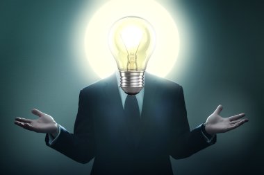 ampul kafa ile işadamı