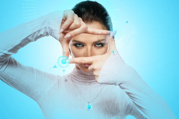 Hi-tech Business Young lady — Stock Photo, Image