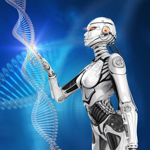 DNA humano virtual projetado moderno — Fotografia de Stock