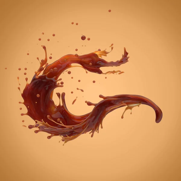 Splash of caramel coffee — Stock Photo, Image