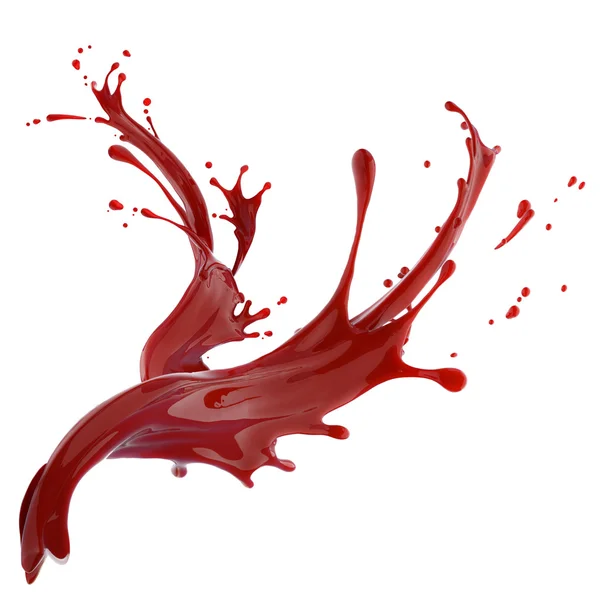 Schizzi di liquido rosso — Foto Stock