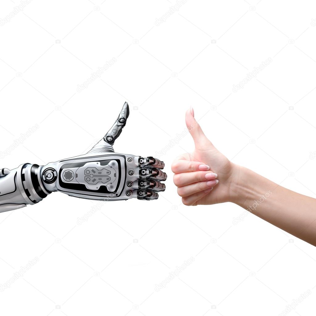 Robot and human thumbs up