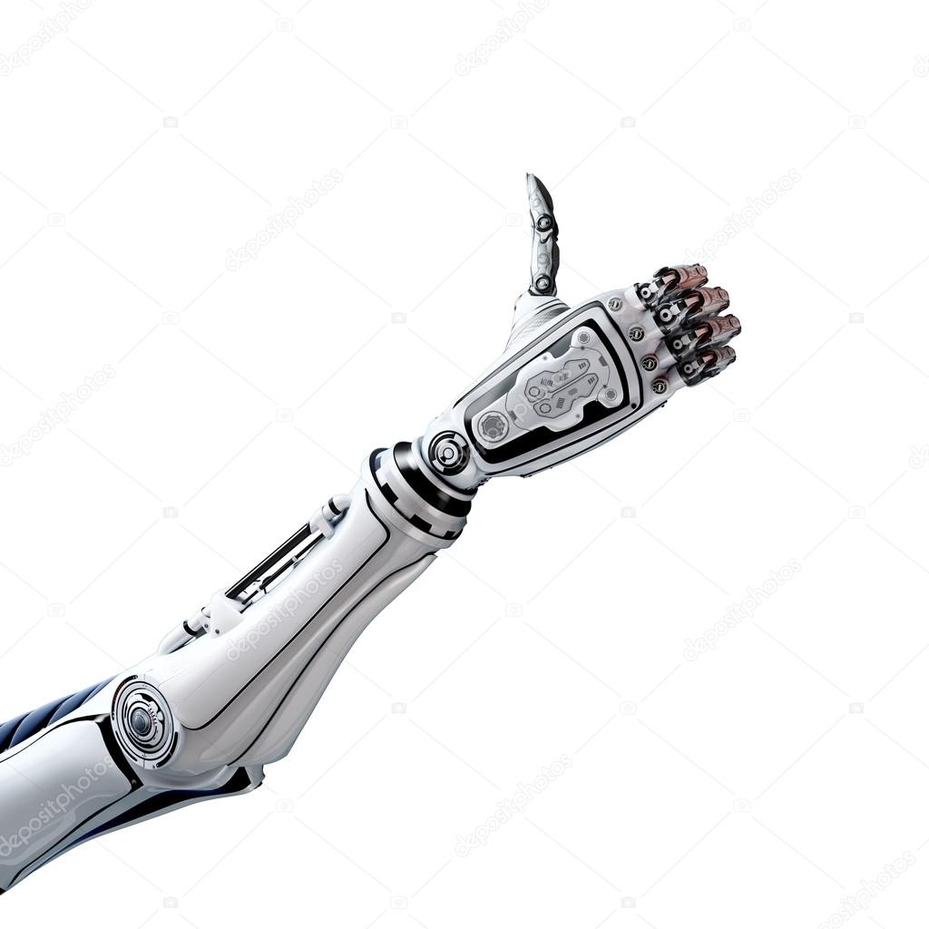 Robot arm with thumb up