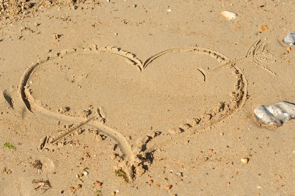 Heart in the Sand — Stock Photo, Image