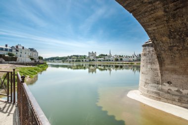 Chateau de Saumur, Loire Valley, Fransa. Panoramik