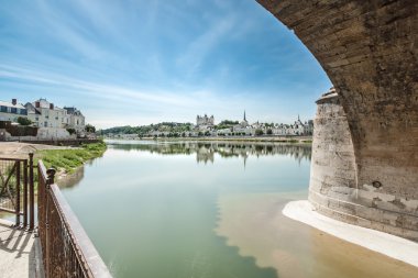Chateau de Saumur, Loire Valley, Fransa. Panoramik