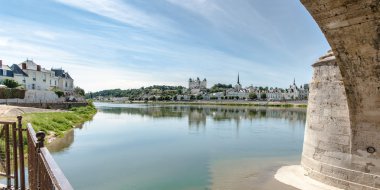 Chateau de Saumur, Loire Valley, Fransa. Panoramik
