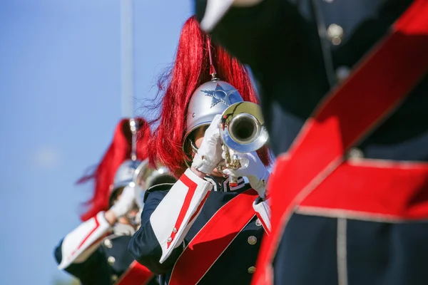 Details aus einer Showband, Fanfare unser Schlagzeug — Stockfoto