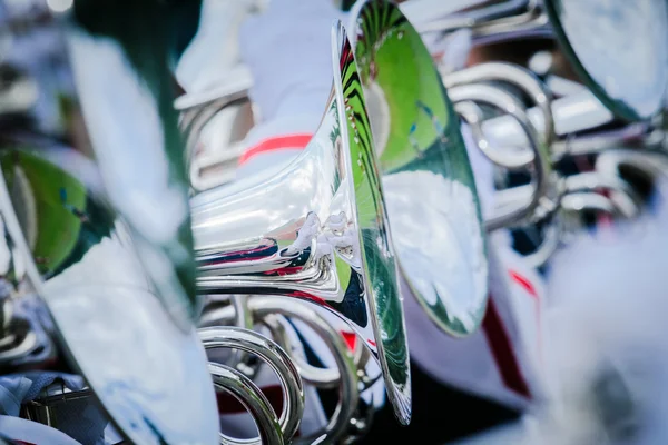 Details aus einer Showband, Fanfare unser Schlagzeug — Stockfoto