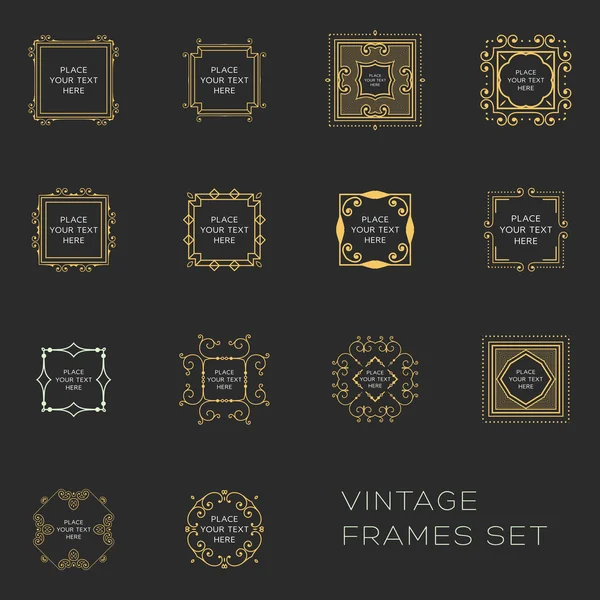 Conjunto de elementos decorativos vintage — Vetor de Stock