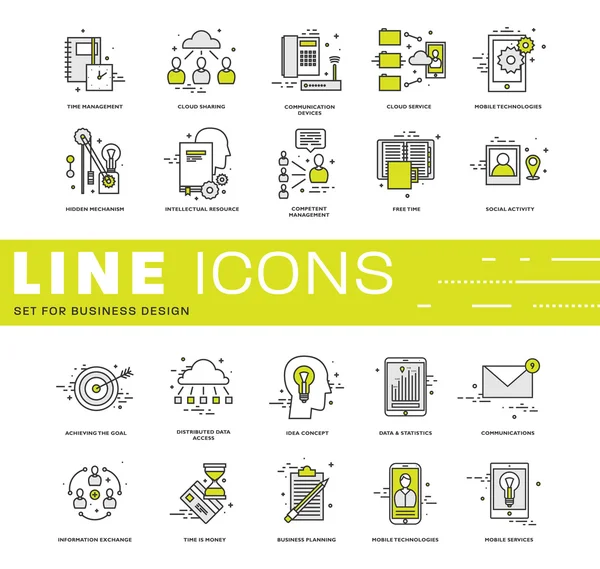 Conjunto de iconos de línea delgada — Archivo Imágenes Vectoriales