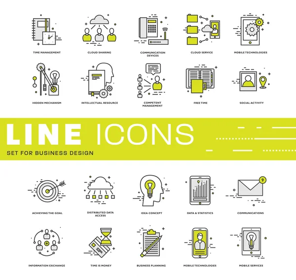 Thin Line Icons gesetzt — Stockvektor