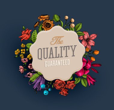 Vintage kartı çiçek oyma ile