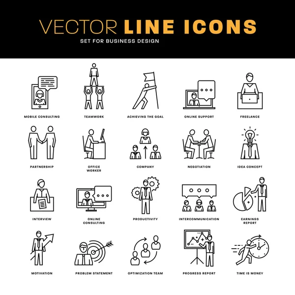 Thin Line Icons gesetzt — Stockvektor