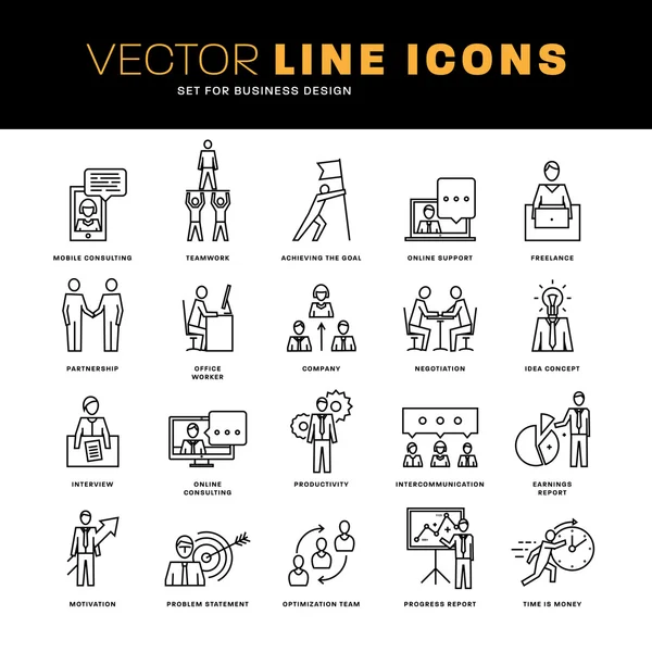 Icônes de ligne mince ensemble — Image vectorielle