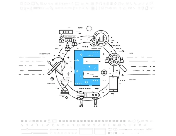 Alfabet brief e — Stockvector