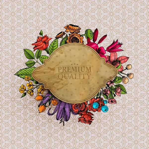 Vintage kartı çiçek oyma ile