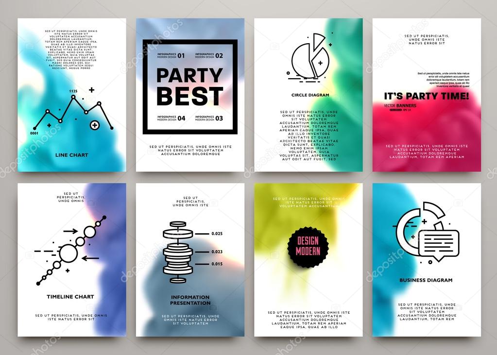 Abstract Vector Colorful Cloud Background Set. Paint Fluid. Colorful Smoke. Isolated Ink in Water. Vector Template.