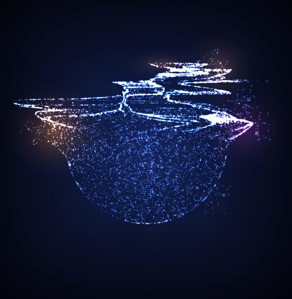 Forme futuriste du réseau de particules — Image vectorielle