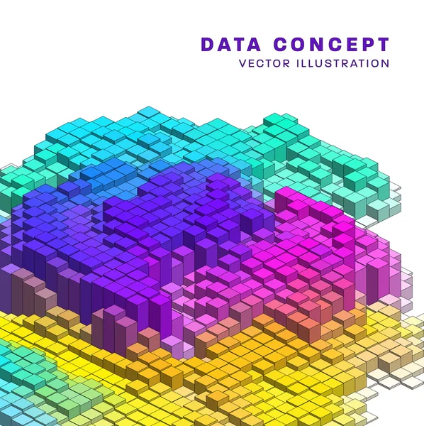 Grade de ciberespaço 3D abstrato — Vetor de Stock