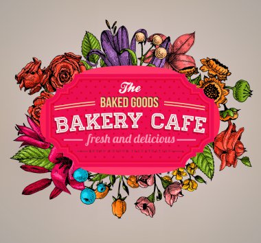 Vintage kartı çiçek oyma ile