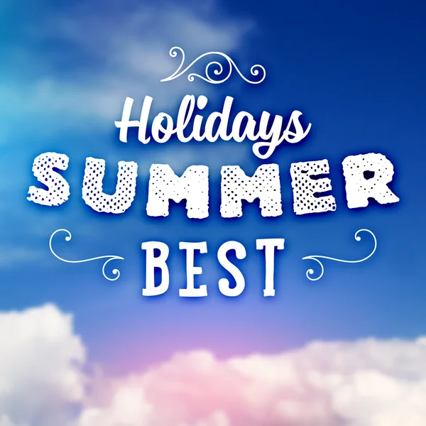 Summer Holidays Typography Background — Stock Vector