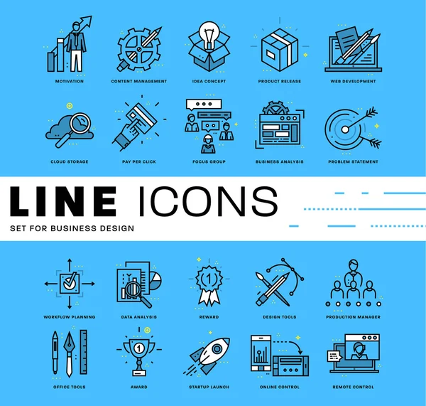 Thin Line Icons gesetzt — Stockvektor