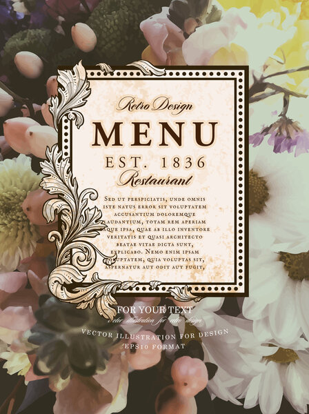 Retro Frame for Restaurant or Boutique