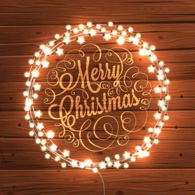 Parlak Noel ışıkları çelenk