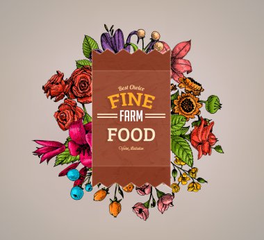 Vintage kartı çiçek oyma ile