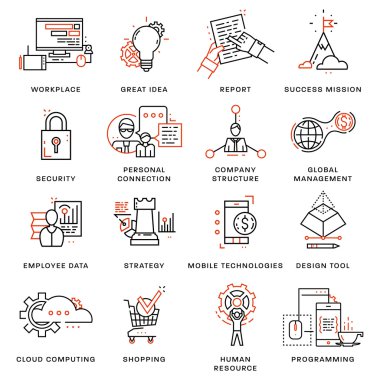 ince çizgi Icons set