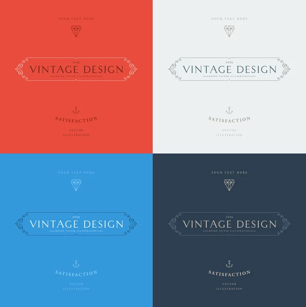 Conjunto de elegantes marcos vintage — Vector de stock