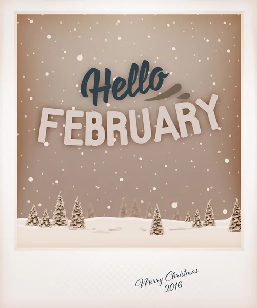 Hello february lettering — Stock Vector
