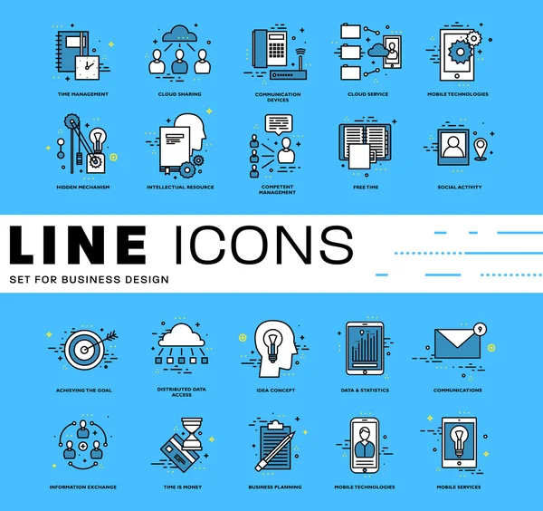 Conjunto de iconos de línea delgada — Archivo Imágenes Vectoriales