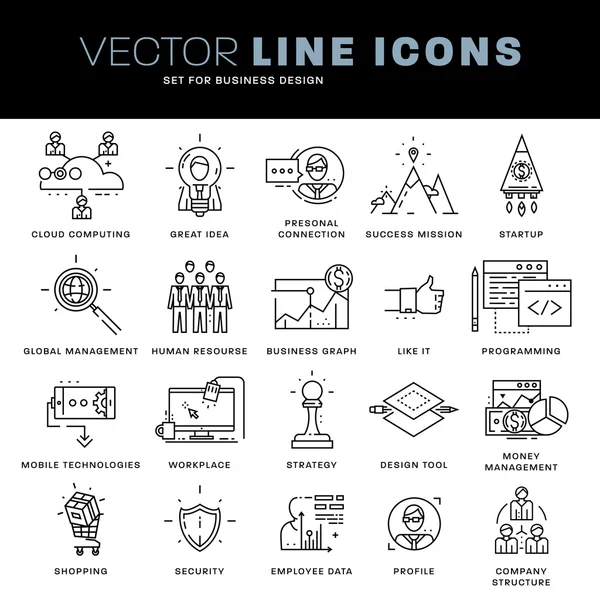 Conjunto de iconos de línea delgada — Vector de stock