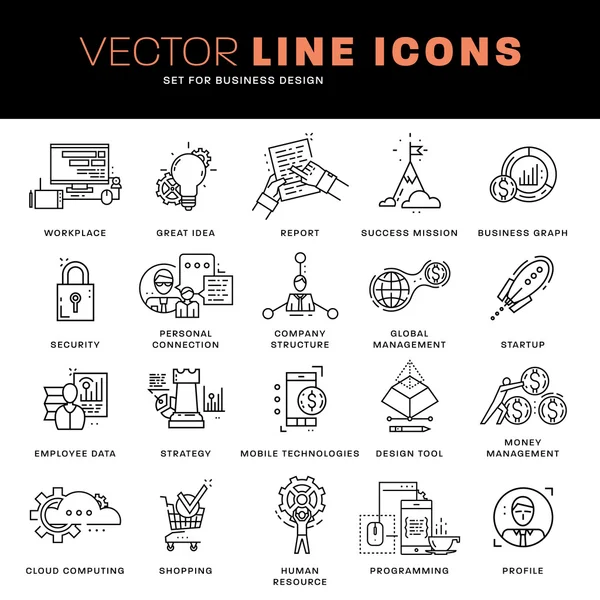 Vékony vonal ikonok beállítása — Stock Vector