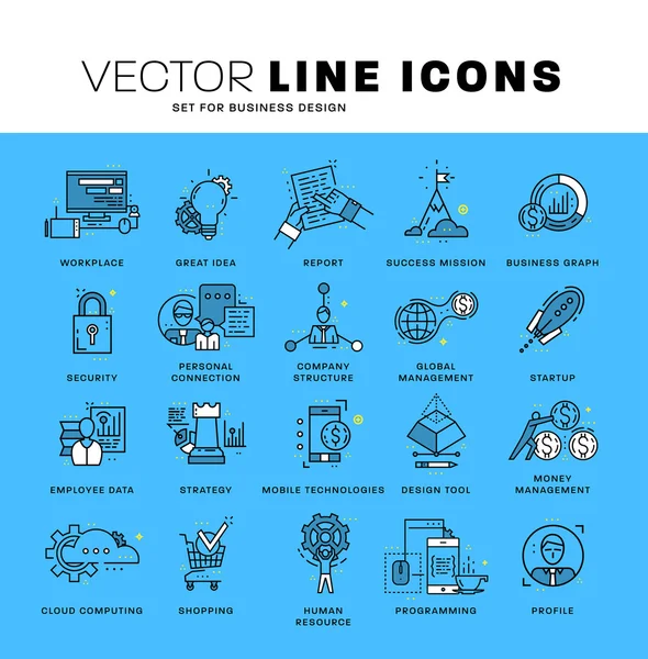 Conjunto de iconos de línea delgada — Vector de stock