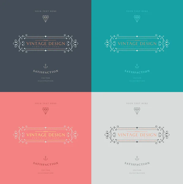 Set of Elegant Vintage Frames — Stock Vector