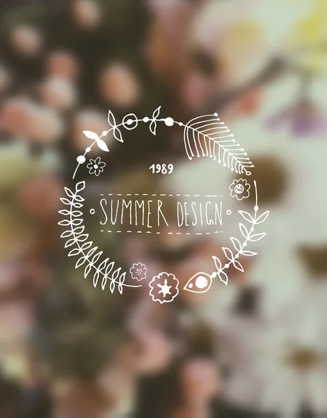 Couronne de fleurs pour logo d'été — Image vectorielle
